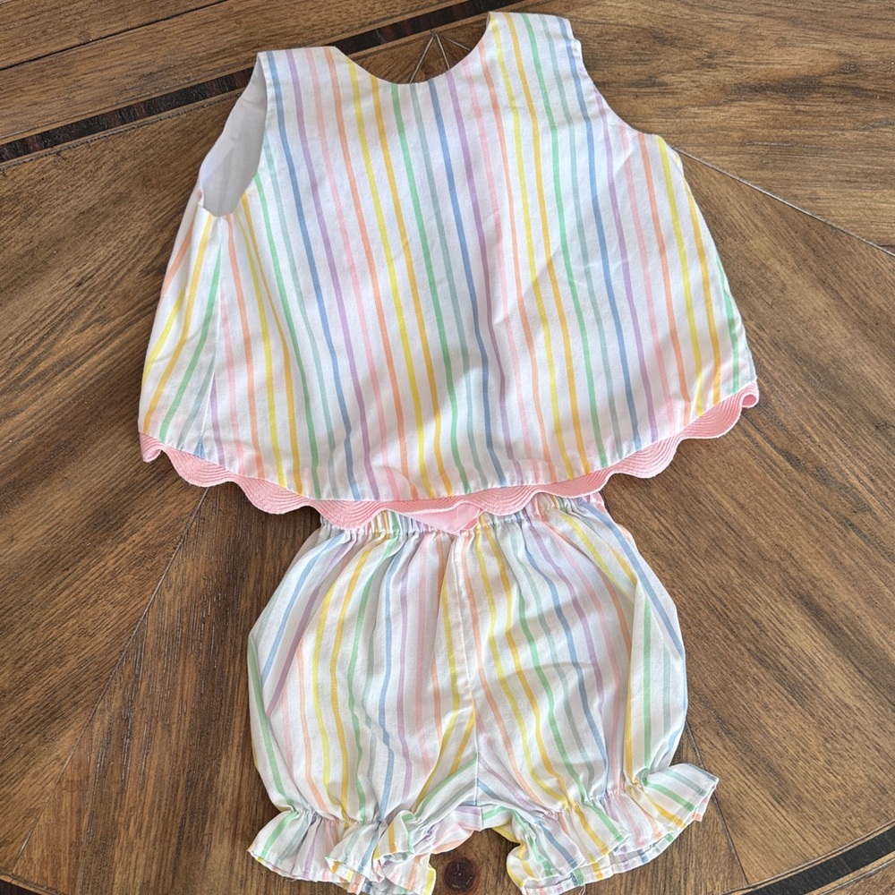 The Beaufort Bonnet Company Pastel Striped Kids Matching Set